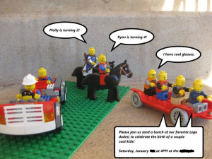 Our homemade Lego party invitation