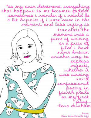 lena-dunham-quote-drawing-sketch-dress-flower