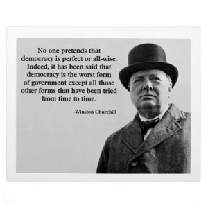 Winston Churchill Democracy Quote Plaque