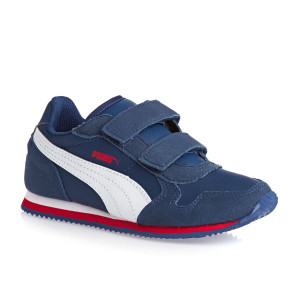 baskets puma baskets st runner velcro junior puma bleu blanc rouge jpg
