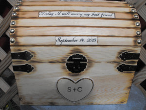 Large Nautical Themed Wedding Card Money Box With CARD SLOT Initials ...