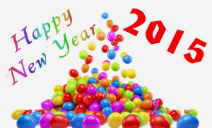 Happy New Year 2015 Big Bunch of Balloons Images Wallpaper
