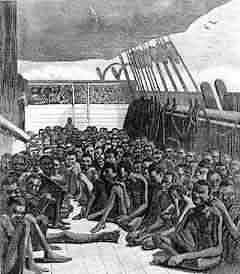 Other slaves were forced to spend the voyage sitting on deck, as on ...