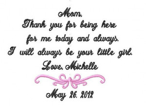 Mother of The Bride Handkerchief - Thank you for Being HERE for me ...