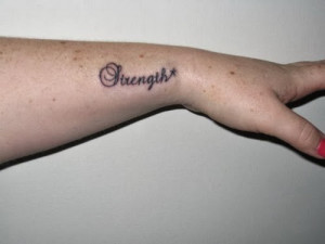 strength quote tattoos for women on left hand side