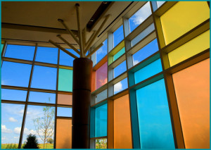 Owatonna Hospital Reflection Center: Colored glass creates soothing ...