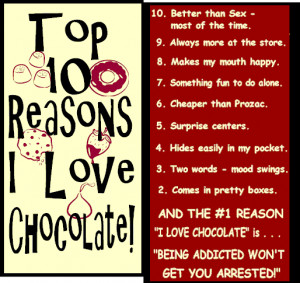 why i love chocolate that is not an addiction but that is really sweet ...