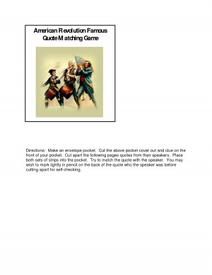American Revolution Famous Quote Matching Game by arz13651