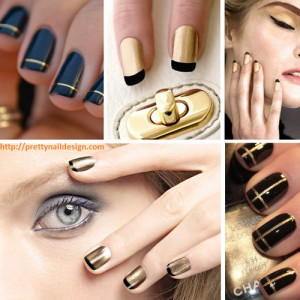black and gold nail designs