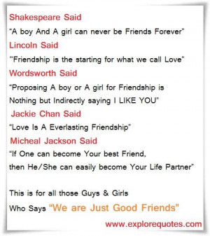 We are just good friends…