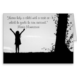 Montessori quote helping children greeting card