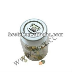 Digital coin counting money jar
