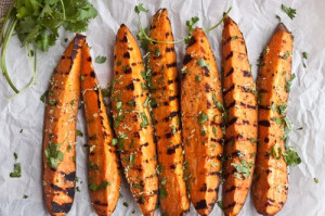 Grilled Cilantro-Lime Sweet Potatoes via Sweet Treats & More