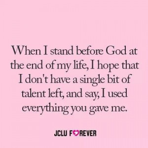 When I stand before God....