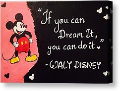 Walt Disney Quote Canvas Prints - Quotes painting Canvas Print by Tina ...