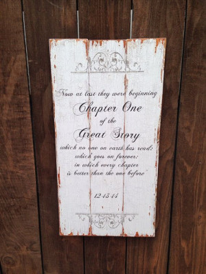 Rustic wooden wedding quote sign with wedding date on Etsy, $149.00
