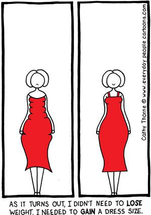 Proper dress size cartoon