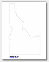Idaho State Map Outline Printable
