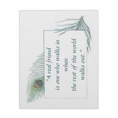 Retro Vintage Peacock Feather Friendship Love Quote Inspirational ...