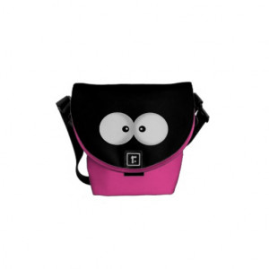 cute funny cartoon eyes messenger bag