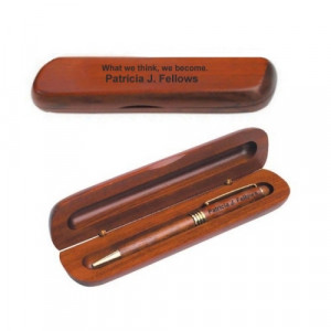 Rosewood Pen and Case Personalized By Laser Engraving