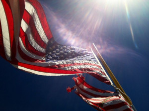 American Flag. Summer Sun.