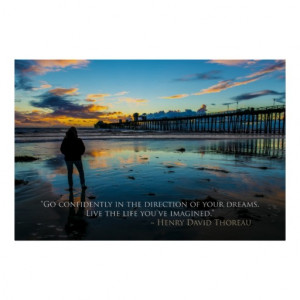 inspirational_sunset_in_oceanside_thoreau_quote_poster ...