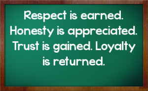 Respect Is Earned Honesty Appreciated Trust Gained Loyalty