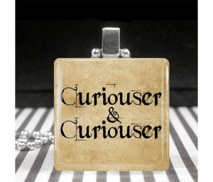 Alice in Wonderland Character Quote Curiouser & Curiouser Glass Tile ...