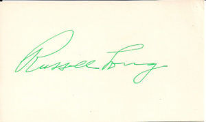 Russell B Long 3x5 index card LA Senator 1948 87