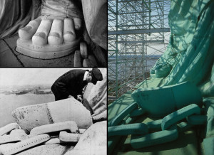 Close up of broken shackles on Statue of Liberty's foot, Lady Liberty ...