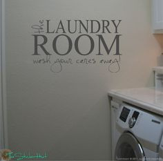 The Laundry Room Wash Your Cares Away Quote Saying Wall Words ...