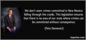 don't want crimes committed in New Mexico falling through the cracks ...
