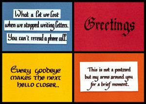 Postcard 4 pack Letter Quotes