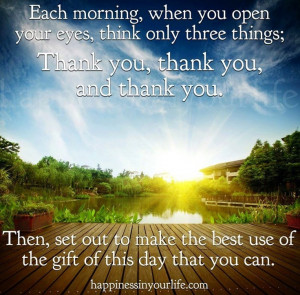 Each morning quote via www.Happinessinyourlife.com
