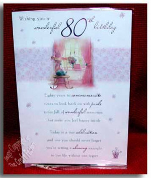 80th Birthday Card – Large – Wishing You A Wonderful 80th Birthday