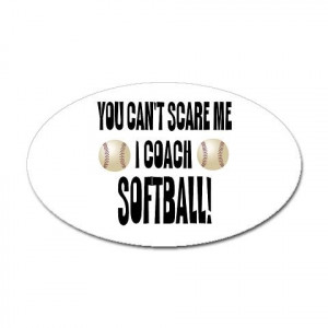 Coach Softball Oval Decal on