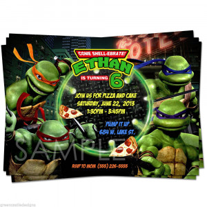 teenage mutant ninja turtles birthday invitations template MHNJZlUO