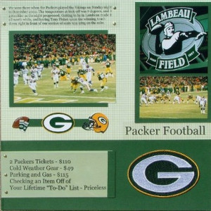 Football Game Scrapbook Page Idea. Ludens
