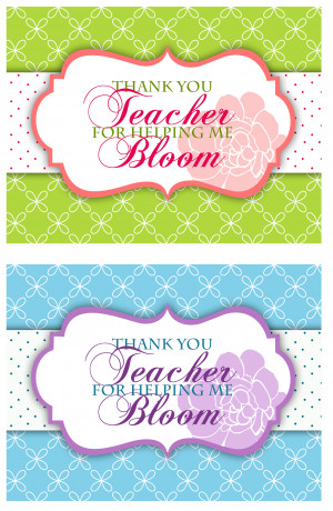 Teacher Flower Gift Tag