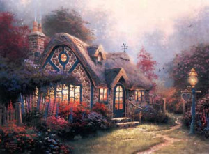 Free Quotes Pics on: Rosebud Cottage By Thomas Kinkade