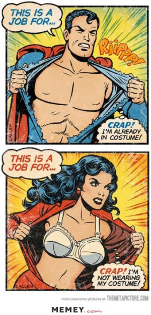 funny superman superwoman costumes cartoon