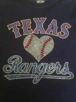 Texas Rangers Rhinestone shirtRangers Rhinestones, Baseball Decor ...