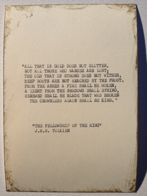 THE J.R.R. TOLKIEN: Typewriter quote on 5x7 cardstock