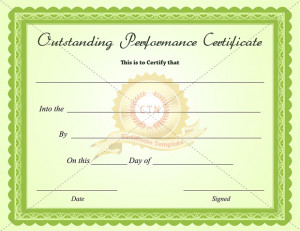 19 Images For Outstanding Performance Certificate Template