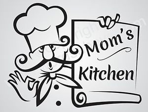 MOM'S KITCHEN Vinyl Wall Quote Word Decal Kitchen Cook Love Family ...