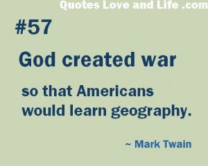 ... geography. -- Mark Twain. 150 years later it's still the only way