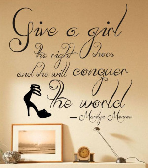 Marilyn Monroe vinyl wall art quote Shoes