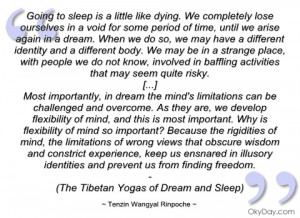 imagem going to sleep is a little like dying tenzin wangyal rinpoche