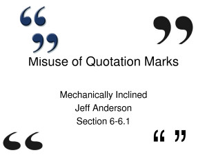 Misused Quotation Marks Misuse of quotation marks